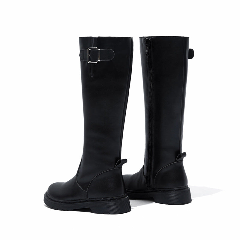 leather over the knee kids boots