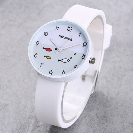 Children Watch For Girls Color Silicone Strap Fashion Quartz Wristwatch