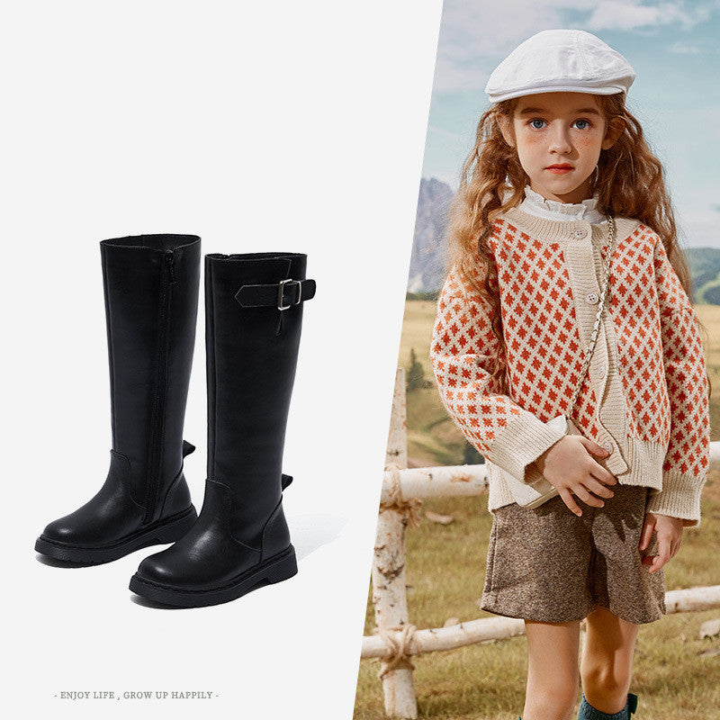 leather over the knee kids boots