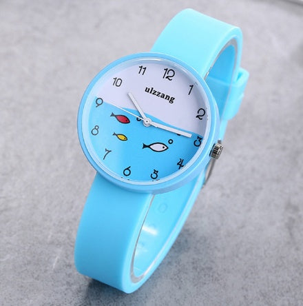 Children Watch For Girls Color Silicone Strap Fashion Quartz Wristwatch