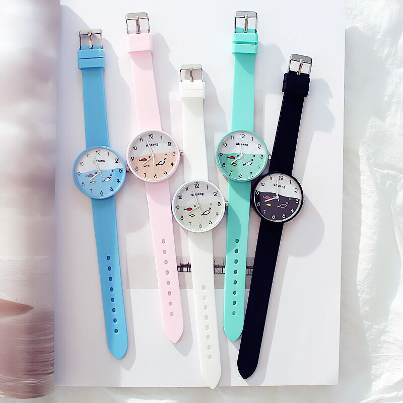 Children Watch For Girls Color Silicone Strap Fashion Quartz Wristwatch