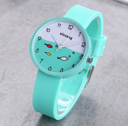 Children Watch For Girls Color Silicone Strap Fashion Quartz Wristwatch