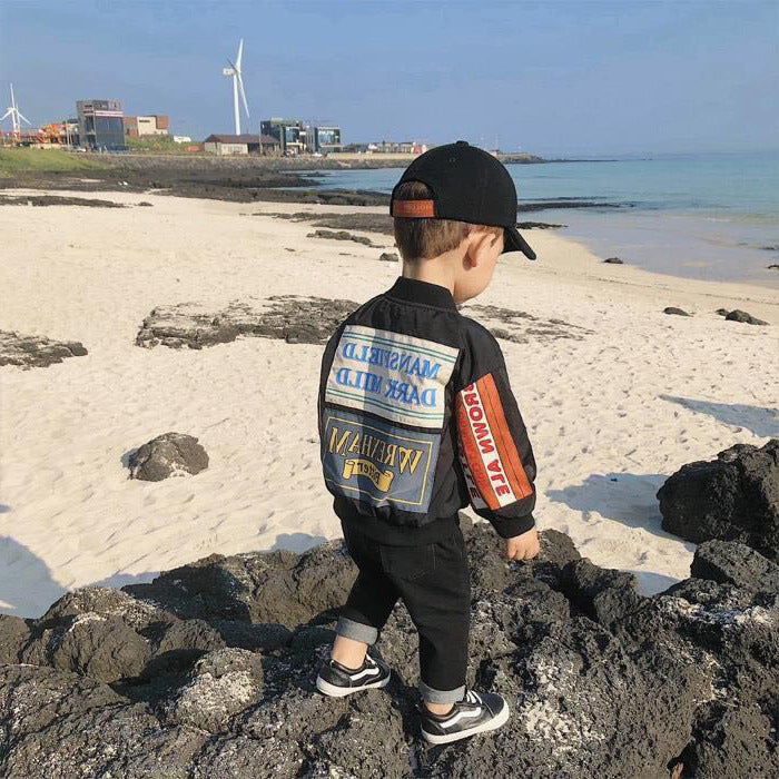 Boys Coat Children's PU Jacket Fashio